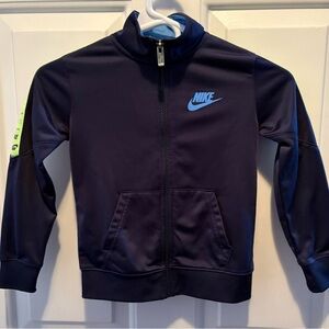 Nike Dark Blue Track Jacket with Light Blue Logo (5T)